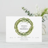 Winter Waterverf Pine Weddenschap Kaart (Staand voorkant)