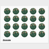 Winter Waterverf Pinecone Return Address Ronde Sticker (Vel)