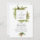 Winter Waterverf Pines Bridal Shower Kaart (Voorkant)