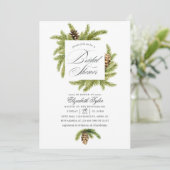 Winter Waterverf Pines Bridal Shower Kaart (Staand voorkant)