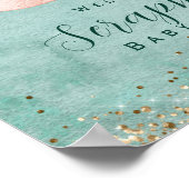 Winter Waterverf Red Fox Baby shower Poster (Hoek)