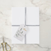 Winter Waterverf sneeuwscène Cadeaulabel (Met Touw)