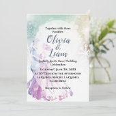 Winter Waterverf Sneeuwvlokken & Paar bruiloft Kaart (Staand voorkant)