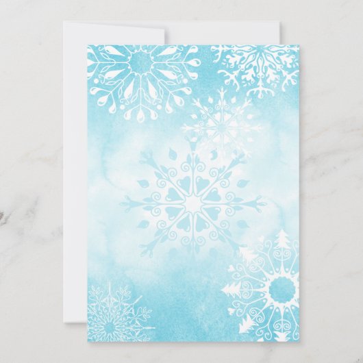 Winter Waterverf Snow-kerstfeest Kaart (Achterkant)