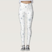 Winter Waterverf Snowflakes kerst Leggings (Voorkant)