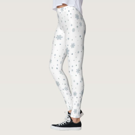 Winter Waterverf Snowflakes kerst Leggings (Links)