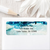 Winter Waterverf Snowy Forest Pine Trees Wedding Etiket (Insitu)