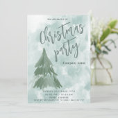 Winter waterverf Tree Christmas Party Corporate Kaart (Staand voorkant)