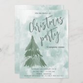 Winter waterverf Tree Christmas Party Corporate Kaart (Voorkant / Achterkant)