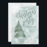 Winter waterverf Tree Christmas Party Corporate Kaart<br><div class="desc">Elegante trendy dennenappel bloemenwinter vrolijke feestdag corporate uitnodiging ontwerp.</div>