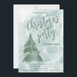 Winter waterverf Tree Christmas Party Corporate Kaart<br><div class="desc">Elegante trendy dennenappel bloemenwinter vrolijke feestdag corporate uitnodiging ontwerp.</div>