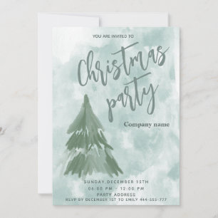 Winter waterverf Tree Christmas Party Corporate Kaart