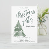 Winter waterverf Tree Christmas Party Corporate Kaart (Staand voorkant)