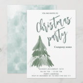 Winter waterverf Tree Christmas Party Corporate Kaart (Voorkant / Achterkant)