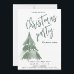 Winter waterverf Tree Christmas Party Corporate Kaart<br><div class="desc">Elegante trendy dennenappel bloemenwinter vrolijke feestdag corporate uitnodiging ontwerp.</div>