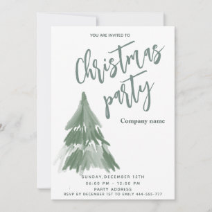 Winter waterverf Tree Christmas Party Corporate Kaart