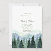 Winter Waterverf Trees Couples Shower Invites (Voorkant)