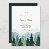 Winter Waterverf Trees Couples Shower Invites (Voorkant / Achterkant)