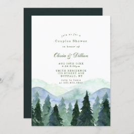 Winter Waterverf Trees Couples Shower Invites
