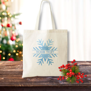Winter Waterverf vakantie sneeuwvlok gepersonalise Tote Bag
