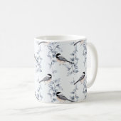 Winter Waterverf Vogels Botanische Patroon Koffiemok (Voorkant rechts)