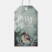 Winter Waterverf Vrolijk Script en Naam Kerst Cadeaulabel (Voorkant)