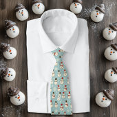 Winter Waterverf Whimsical Snowman Stropdas