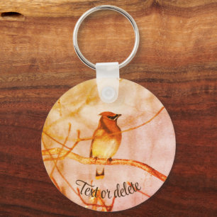 Winter Waxwing Wildlife  - Gepersonaliseerd Sleutelhanger