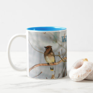 Winter Waxwing Wildlife Natuur - Gepersonaliseerd Tweekleurige Koffiemok
