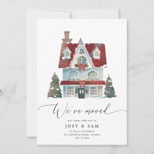 Winter We hebben verhuisde aankondiging (Voorkant)