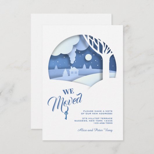 Winter we verhuisd aankondiging (Voorkant / Achterkant)