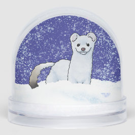 Winter Weasel Stoat Christmas Art Sneeuwbol