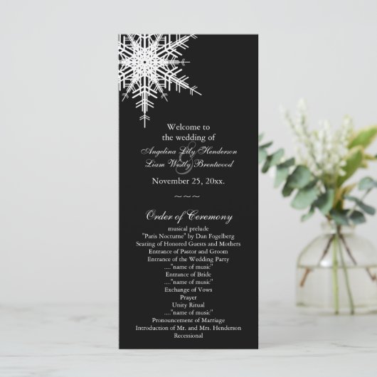 Winter Weddenprogramma Programmakaart (Staand voorkant)