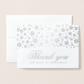 Winter Weddenschap Bedankt Bridesmaid Silver Folie Kaarten (Voorkant met envelop)
