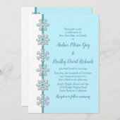 Winter Weddenschap | Blauwe sneeuwvlokken Buttonne Kaart (Voorkant / Achterkant)