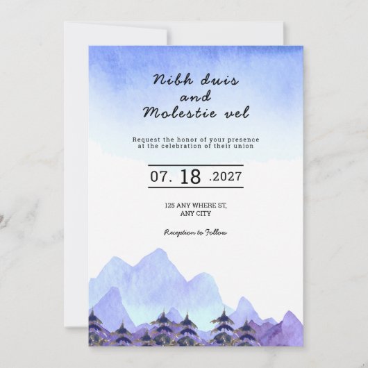 Winter Weddenschap Bomen Editable Party Kaart (Voorkant)