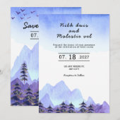 Winter Weddenschap Bomen Editable Party Kaart (Voorkant / Achterkant)