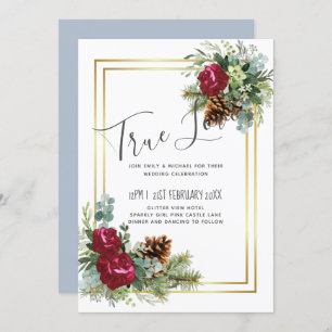 Winter Weddenschap Burgundy Rozen Eucalyptus