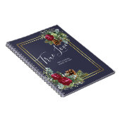 Winter Weddenschap Burgundy Rozen Eucalyptus Notitieboek (Rechterzijde)