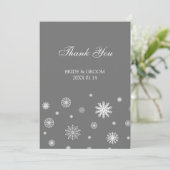 Winter Weddenschap Dank je kaarten grijs (Staand voorkant)