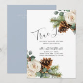 Winter Weddenschap Eucalyptus Greenery White Roses (Voorkant / Achterkant)