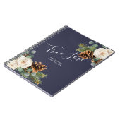 Winter Weddenschap Eucalyptus Greenery White Roses Notitieboek (Linkerzijde)