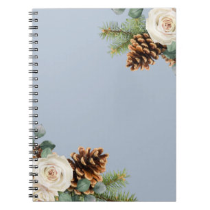 Winter Weddenschap Eucalyptus Greenery White Roses Notitieboek