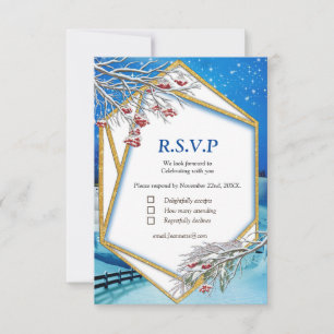 Winter Weddenschap Fantasy RSVP Kaartje