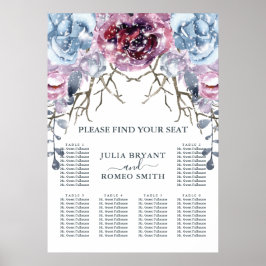 Winter Weddenschap Floral Sneeuwzitje Poster