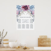 Winter Weddenschap Floral Sneeuwzitje Poster (Keuken)