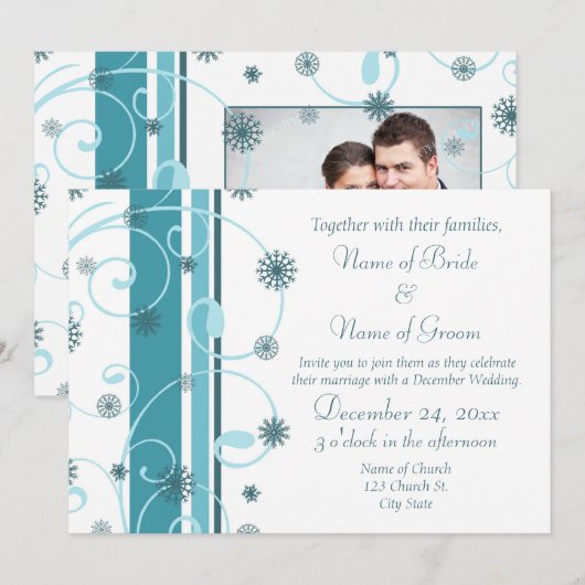 Winter Weddenschap Fotokaarten Kaart (Voorkant / Achterkant)