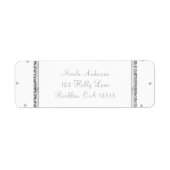 Winter Weddenschap Glam Silver & White Stippen Par Etiket (Voorkant)