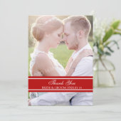 Winter Weddenschap Hartelijk dank Foto's Rood Whit Bedankkaart (Staand voorkant)
