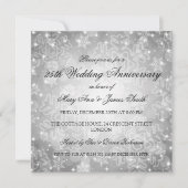 Winter Weddenschap Jubileum Festive Bokeh Silver Kaart (Voorkant)